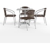 image:imageFlash Furniture Lila 275 Square Aluminum IndoorOutdoor Table Set with 4 Dark Brown Rattan ChairsDark Brown