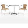image:imageFlash Furniture Lila 315 Round Aluminum IndoorOutdoor Table Set with 2 Dark Brown Rattan ChairsBeige