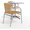 image:imageFlash Furniture Lila 315 Round Aluminum IndoorOutdoor Table Set with 2 Dark Brown Rattan ChairsBeige