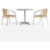 image:imageFlash Furniture Lila 315 Round Aluminum IndoorOutdoor Table Set with 2 Dark Brown Rattan ChairsBeige
