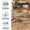 image:imageFlash Furniture Lila 315 Round Aluminum IndoorOutdoor Table Set with 2 Dark Brown Rattan ChairsBeige