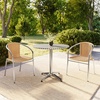 image:imageFlash Furniture Lila 315 Round Aluminum IndoorOutdoor Table Set with 2 Dark Brown Rattan ChairsBeige