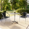 image:imageFlash Furniture Lila 315 Round Aluminum IndoorOutdoor Table Set with 2 Dark Brown Rattan ChairsBlack