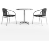 image:imageFlash Furniture Lila 315 Round Aluminum IndoorOutdoor Table Set with 2 Dark Brown Rattan ChairsBlack