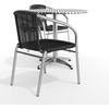 image:imageFlash Furniture Lila 315 Round Aluminum IndoorOutdoor Table Set with 2 Dark Brown Rattan ChairsBlack