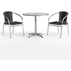 image:imageFlash Furniture Lila 315 Round Aluminum IndoorOutdoor Table Set with 2 Dark Brown Rattan ChairsBlack