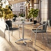 image:imageFlash Furniture Lila 315 Round Aluminum IndoorOutdoor Table Set with 2 Dark Brown Rattan ChairsBlack