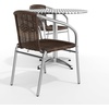 image:imageFlash Furniture Lila 315 Round Aluminum IndoorOutdoor Table Set with 2 Dark Brown Rattan ChairsDark Brown