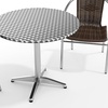 image:imageFlash Furniture Lila 315 Round Aluminum IndoorOutdoor Table Set with 2 Dark Brown Rattan ChairsDark Brown