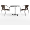 image:imageFlash Furniture Lila 315 Round Aluminum IndoorOutdoor Table Set with 2 Dark Brown Rattan ChairsDark Brown