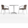 image:imageFlash Furniture Lila 315 Round Aluminum IndoorOutdoor Table Set with 2 Dark Brown Rattan ChairsDark Brown