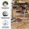 image:imageFlash Furniture Lila 315 Round Aluminum IndoorOutdoor Table Set with 2 Dark Brown Rattan ChairsDark Brown