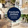 image:imageFlash Furniture Lila 315 Round Aluminum IndoorOutdoor Table Set with 2 Dark Brown Rattan ChairsDark Brown