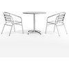 image:imageFlash Furniture Lila 315 Round Aluminum IndoorOutdoor Table Set with 2 Slat Back Chairs0