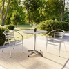 image:imageFlash Furniture Lila 315 Round Aluminum IndoorOutdoor Table Set with 2 Slat Back Chairs0