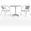 image:imageFlash Furniture Lila 315 Round Aluminum IndoorOutdoor Table Set with 2 Slat Back Chairs0