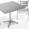 image:imageFlash Furniture Lila 315 Square Aluminum IndoorOutdoor Table Set with 2 Slat Back Chairs0