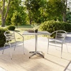 image:imageFlash Furniture Lila 315 Square Aluminum IndoorOutdoor Table Set with 2 Slat Back Chairs0