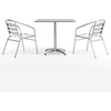 image:imageFlash Furniture Lila 315 Square Aluminum IndoorOutdoor Table Set with 2 Slat Back Chairs0