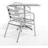 image:imageFlash Furniture Lila 315 Square Aluminum IndoorOutdoor Table Set with 2 Slat Back Chairs0