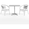 image:imageFlash Furniture Lila 315 Square Aluminum IndoorOutdoor Table Set with 2 Slat Back Chairs0