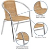 image:imageFlash Furniture Lila 4 Pack Commercial Aluminum and Beige Rattan IndoorOutdoor Restaurant Stack ChairAluminum and Beige