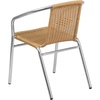image:imageFlash Furniture Lila 4 Pack Commercial Aluminum and Beige Rattan IndoorOutdoor Restaurant Stack ChairAluminum and Beige