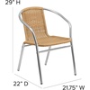 image:imageFlash Furniture Lila 4 Pack Commercial Aluminum and Beige Rattan IndoorOutdoor Restaurant Stack ChairAluminum and Beige