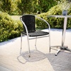 image:imageFlash Furniture Lila 4 Pack Commercial Aluminum and Beige Rattan IndoorOutdoor Restaurant Stack ChairAluminum and Black