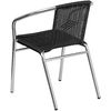 image:imageFlash Furniture Lila 4 Pack Commercial Aluminum and Beige Rattan IndoorOutdoor Restaurant Stack ChairAluminum and Black