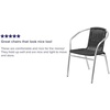 image:imageFlash Furniture Lila 4 Pack Commercial Aluminum and Beige Rattan IndoorOutdoor Restaurant Stack ChairAluminum and Black