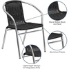 image:imageFlash Furniture Lila 4 Pack Commercial Aluminum and Beige Rattan IndoorOutdoor Restaurant Stack ChairAluminum and Black