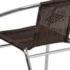 image:imageFlash Furniture Lila 4 Pack Commercial Aluminum and Beige Rattan IndoorOutdoor Restaurant Stack ChairAluminum and Dark Brown