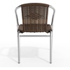 image:imageFlash Furniture Lila 4 Pack Commercial Aluminum and Beige Rattan IndoorOutdoor Restaurant Stack ChairAluminum and Dark Brown