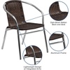 image:imageFlash Furniture Lila 4 Pack Commercial Aluminum and Beige Rattan IndoorOutdoor Restaurant Stack ChairAluminum and Dark Brown