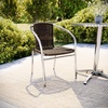 image:imageFlash Furniture Lila 4 Pack Commercial Aluminum and Beige Rattan IndoorOutdoor Restaurant Stack ChairAluminum and Dark Brown