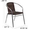 image:imageFlash Furniture Lila 4 Pack Commercial Aluminum and Beige Rattan IndoorOutdoor Restaurant Stack ChairAluminum and Dark Brown