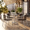 image:imageFlash Furniture Lila 4 Pack Commercial Aluminum and Beige Rattan IndoorOutdoor Restaurant Stack ChairAluminum and Dark Brown