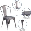 image:imageFlash Furniture Lincoln Clear Coated Metal Indoor Stackable ChairSet of 1