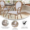image:imageFlash Furniture Lourdes IndoorOutdoor Commercial Thonet Bistro Stack Chair  Arms  WhiteGray PE Rattan Back and Seat  NAT Bamboo Print Metal Frame  2 PKWhite  GrayNatural Frame