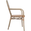 image:imageFlash Furniture Lourdes IndoorOutdoor Commercial Thonet Bistro Stack Chair  Arms  WhiteGray PE Rattan Back and Seat  NAT Bamboo Print Metal Frame  2 PKNatural  WhiteLight Natural Frame
