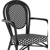 image:imageFlash Furniture Lourdes IndoorOutdoor Commercial Thonet Bistro Stack Chair  Arms  WhiteGray PE Rattan Back and Seat  NAT Bamboo Print Metal Frame  2 PKBlack  WhiteBlack Frame