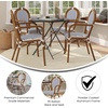 image:imageFlash Furniture Lourdes IndoorOutdoor Commercial Thonet Bistro Stack Chair  Arms  WhiteGray PE Rattan Back and Seat  NAT Bamboo Print Metal Frame  2 PKWhite  NavyNatural Frame