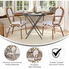 image:imageFlash Furniture Lourdes IndoorOutdoor Commercial Thonet Bistro Stack Chair  Arms  WhiteGray PE Rattan Back and Seat  NAT Bamboo Print Metal Frame  2 PKWhite  GrayNatural Frame