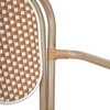 image:imageFlash Furniture Lourdes IndoorOutdoor Commercial Thonet Bistro Stack Chair  Arms  WhiteGray PE Rattan Back and Seat  NAT Bamboo Print Metal Frame  2 PKNatural  WhiteLight Natural Frame