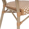 image:imageFlash Furniture Lourdes IndoorOutdoor Commercial Thonet Bistro Stack Chair  Arms  WhiteGray PE Rattan Back and Seat  NAT Bamboo Print Metal Frame  2 PKNatural  WhiteLight Natural Frame