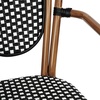 image:imageFlash Furniture Lourdes IndoorOutdoor Commercial Thonet Bistro Stack Chair  Arms  WhiteGray PE Rattan Back and Seat  NAT Bamboo Print Metal Frame  2 PKBlack  WhiteNatural Frame