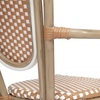 image:imageFlash Furniture Lourdes IndoorOutdoor Commercial Thonet Bistro Stack Chair  Arms  WhiteGray PE Rattan Back and Seat  NAT Bamboo Print Metal Frame  2 PKNatural  WhiteLight Natural Frame