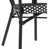 image:imageFlash Furniture Lourdes IndoorOutdoor Commercial Thonet Bistro Stack Chair  Arms  WhiteGray PE Rattan Back and Seat  NAT Bamboo Print Metal Frame  2 PKBlack  WhiteBlack Frame