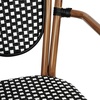 image:imageFlash Furniture Lourdes IndoorOutdoor Commercial Thonet Bistro Stack Chair  Arms  WhiteGray PE Rattan Back and Seat  NAT Bamboo Print Metal Frame  2 PKBlack  WhiteNatural Frame